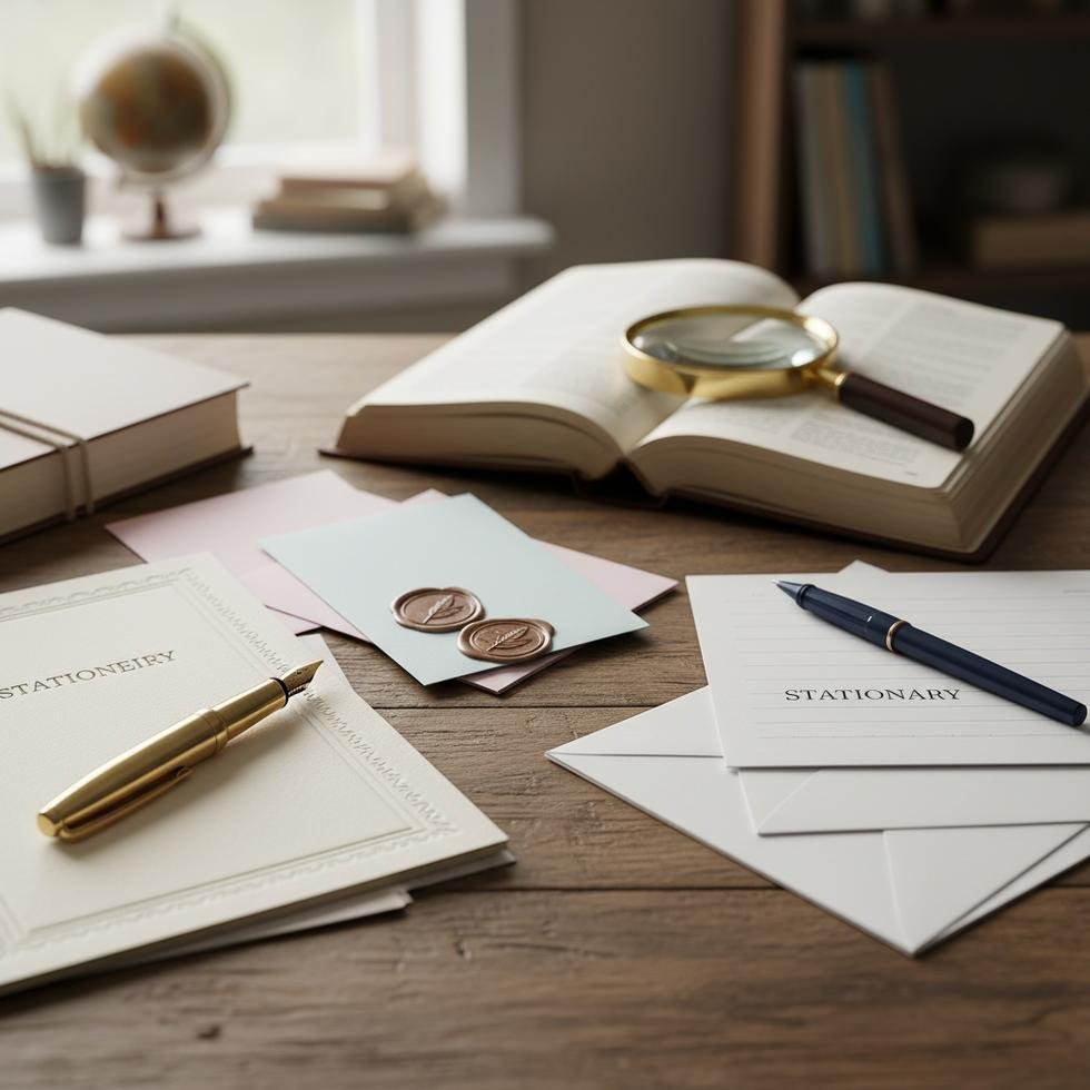 Stationery ve stationary kelimelerinin yazımı ve kullanımı ile ilgili rehber