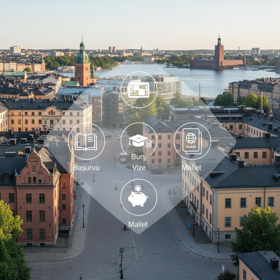 Stockholm’de üniversite kampüsü ve öğrenciler