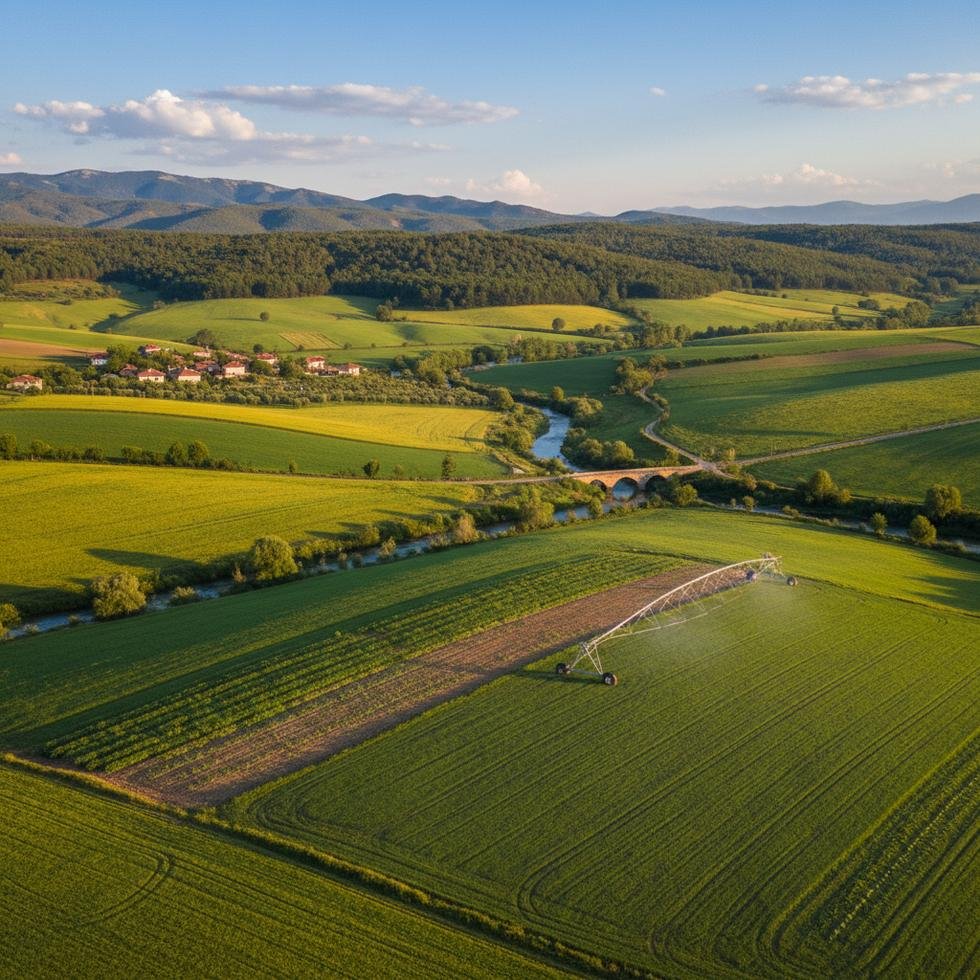 Türkiye'de florasan bir kırsal tarım alanı