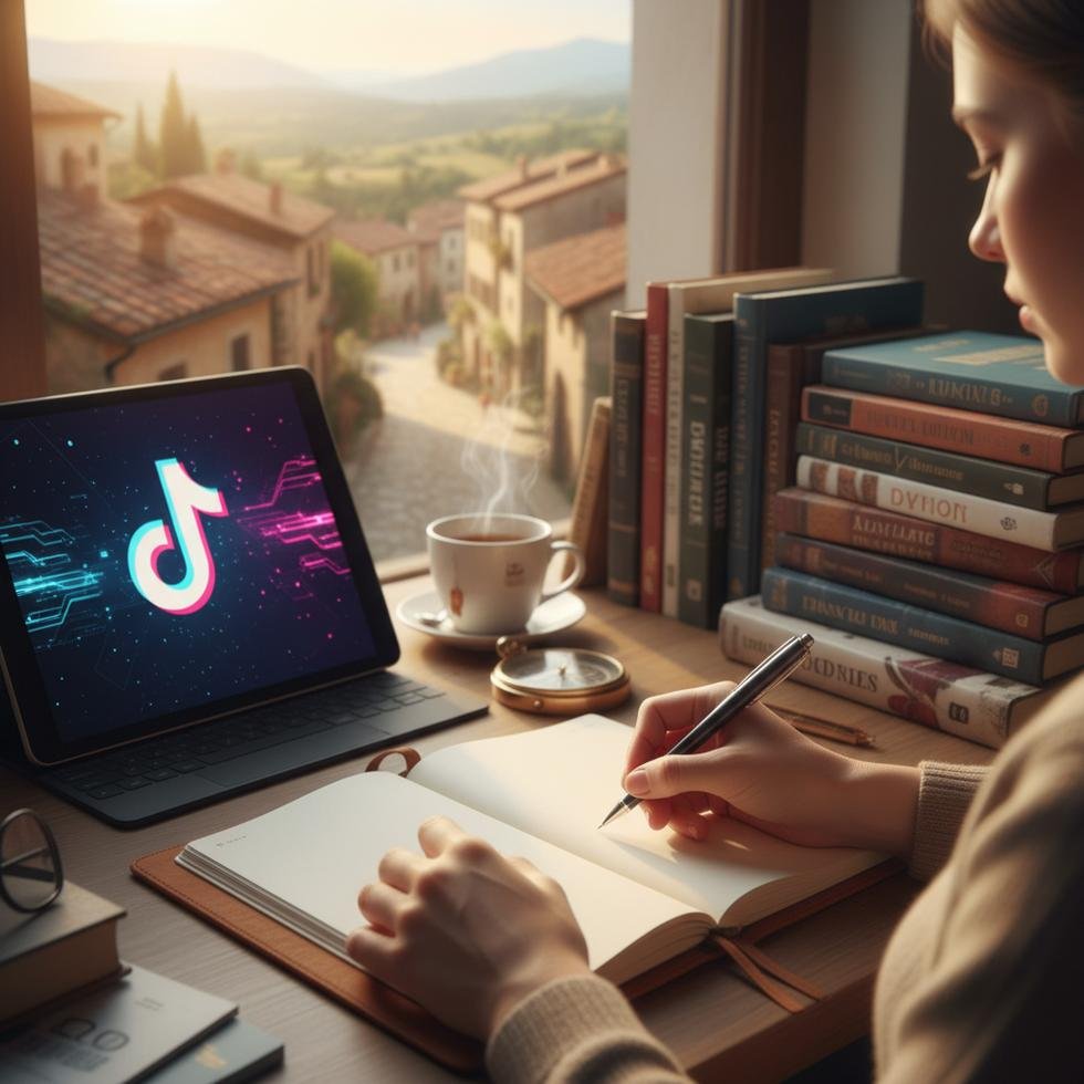 Kitap yazan genç TikTok fenomeni bir kadın.