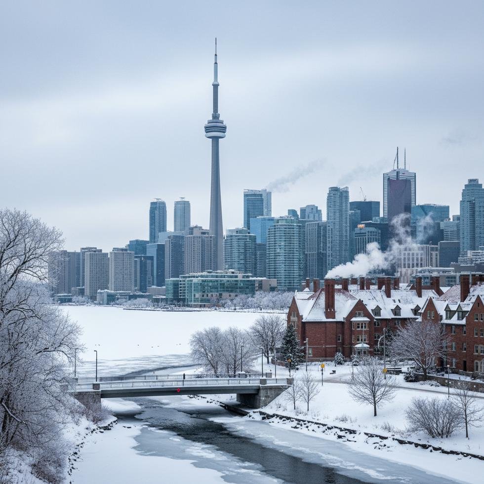 Toronto’da kış döneminde İngilizce eğitim alan öğrenciler kampüs ortamında