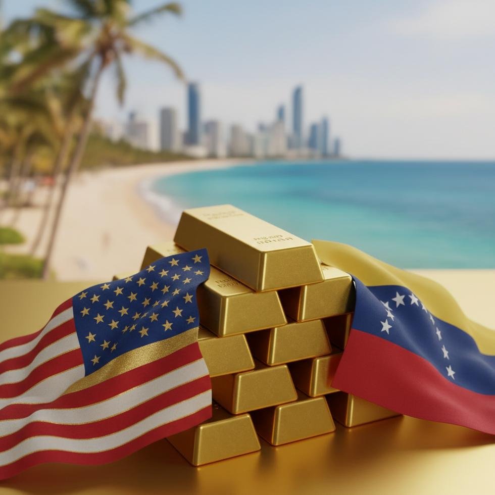 ABD ve Venezuela arasındaki altın anlaşmasını temsil eden altın külçeleri