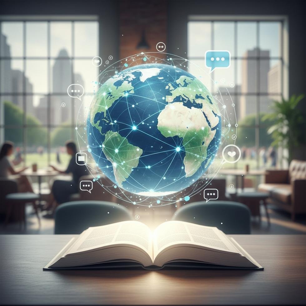 Ücretsiz İngilizce konuşma gruplarını gösteren sosyal platformlar simgeleri