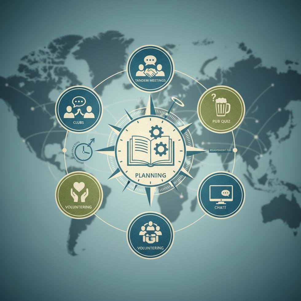 Ücretsiz İngilizce pratiği için sosyal etkinlikler ve planlama