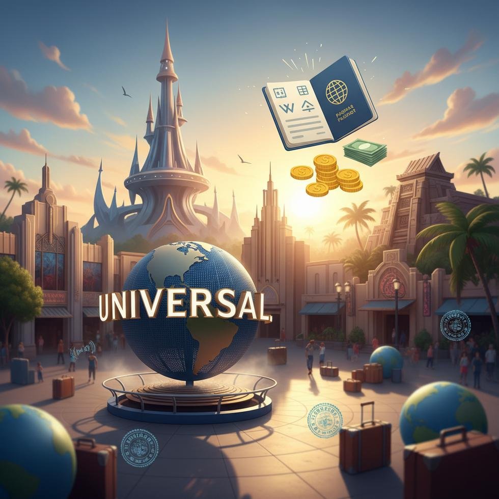 Universal Studios tema parkında çalışan gençler