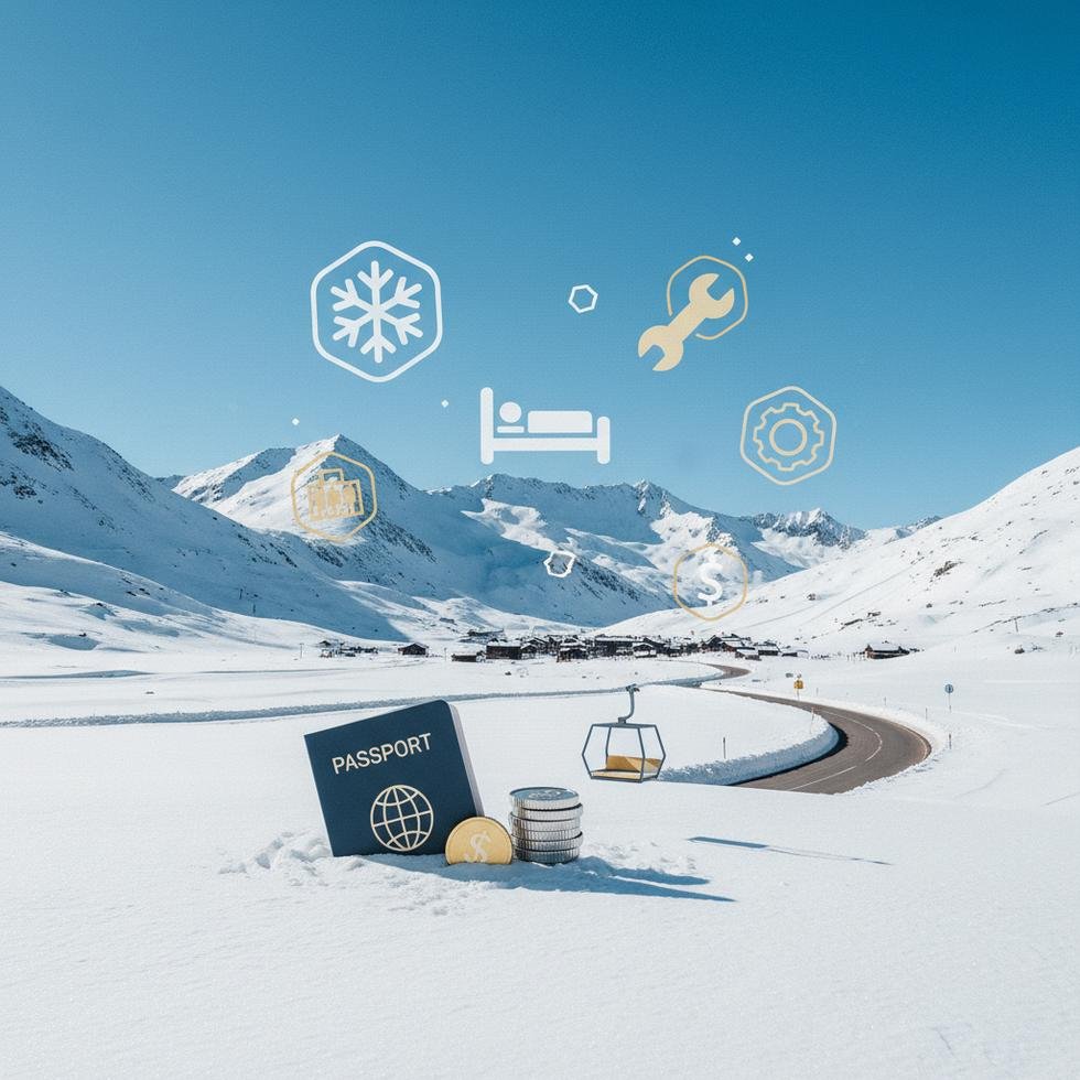 Vail Resorts Work and Travel programı için dağ ortamında çalışan gençler