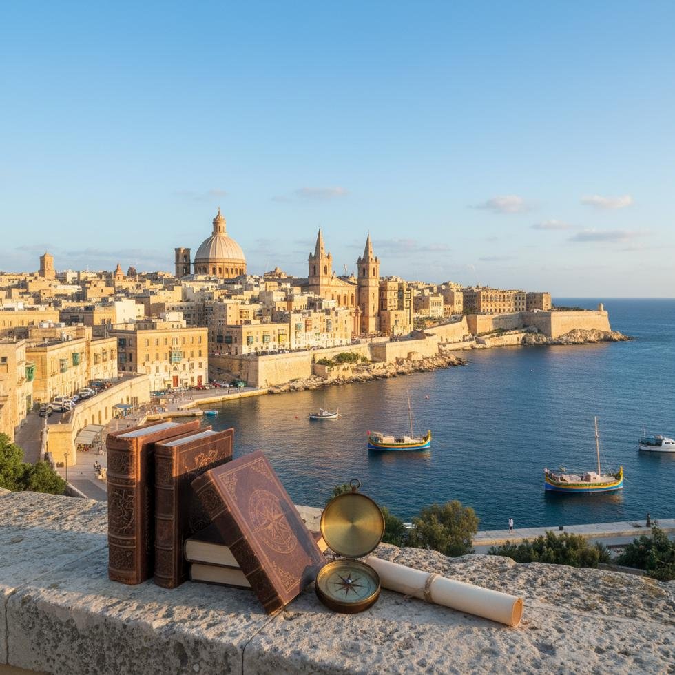Valetta şehri ve üniversite kampüsü görünümü