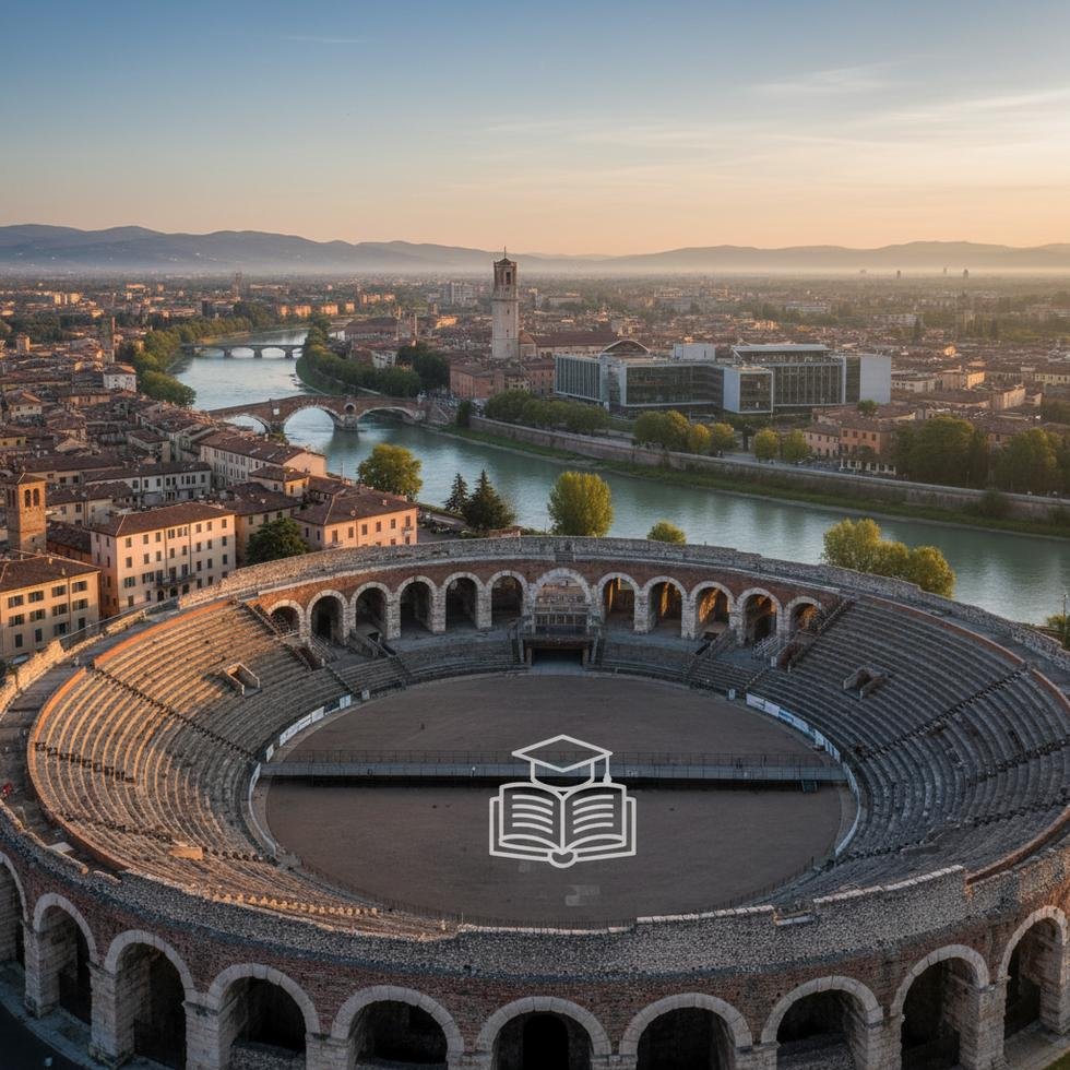 Verona’da üniversite kampüsleri ve şehir manzarası