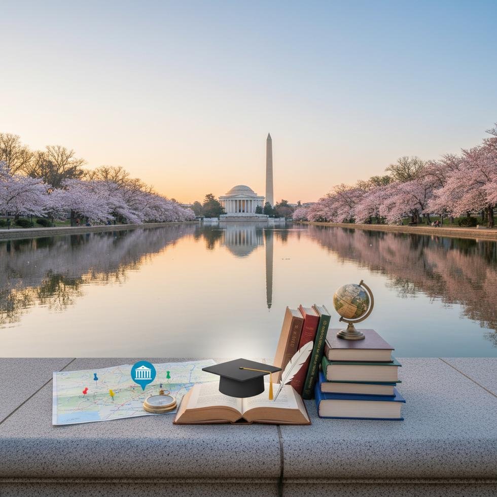 Washington D.C. kampüslerinde üniversite öğrencileri ve eğitim ortamı