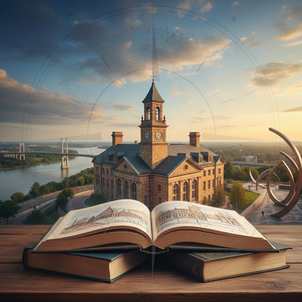 Windsor şehir görüntüsü ve üniversite kampüsü