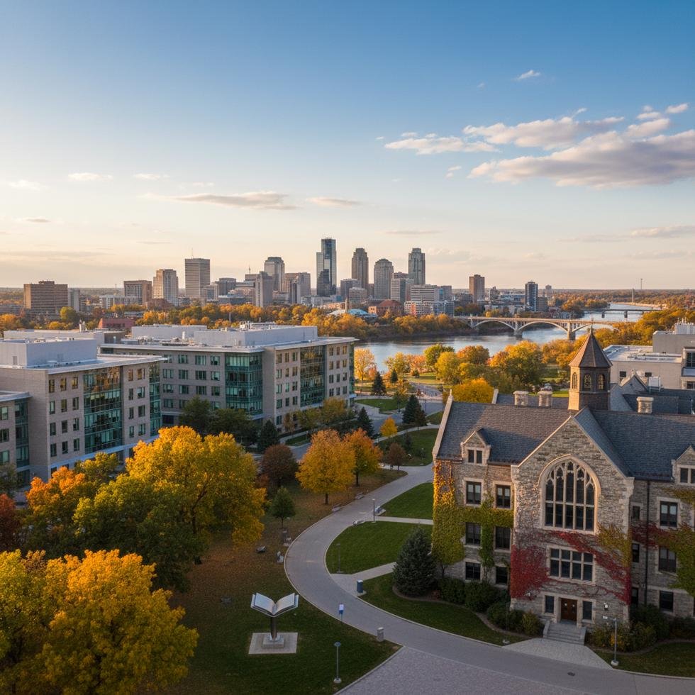 Winnipeg üniversiteleri ve kampüs yaşamını simgeleyen fotoğraf