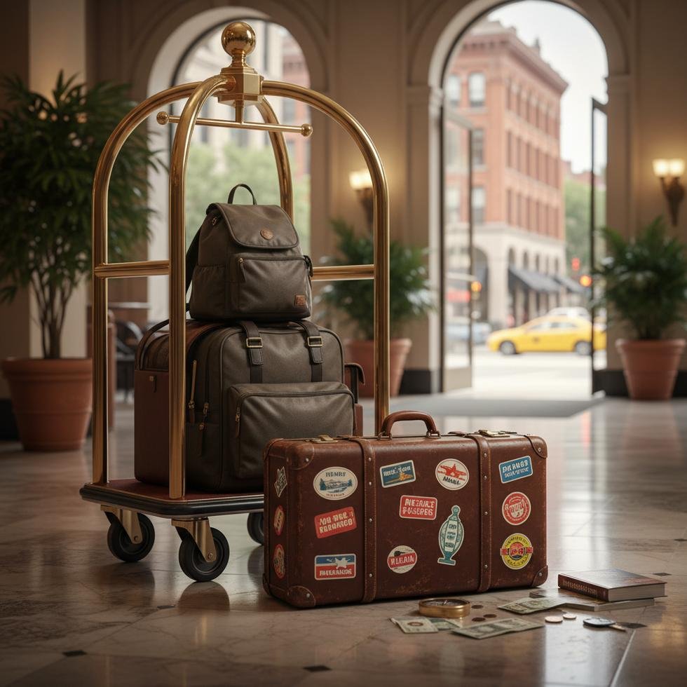 Work and Travel programında bagaj taşıyıcı olarak çalışan öğrenci