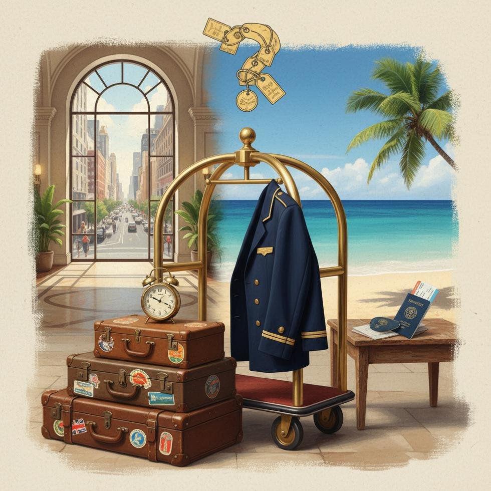 Amerika'da Work and Travel programında otel belboyu olarak çalışan gençler