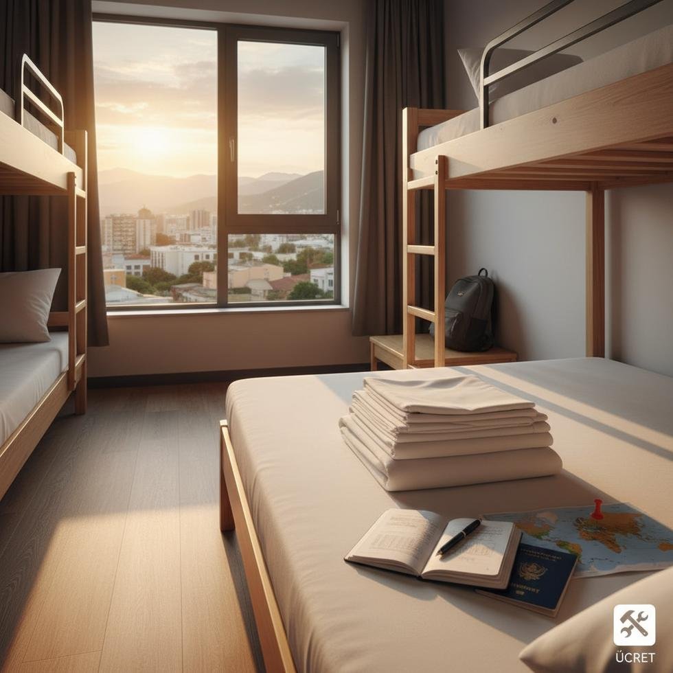 Work and Travel programında çarşaf değiştirme görevi yapan kişi otel odasında çalışırken