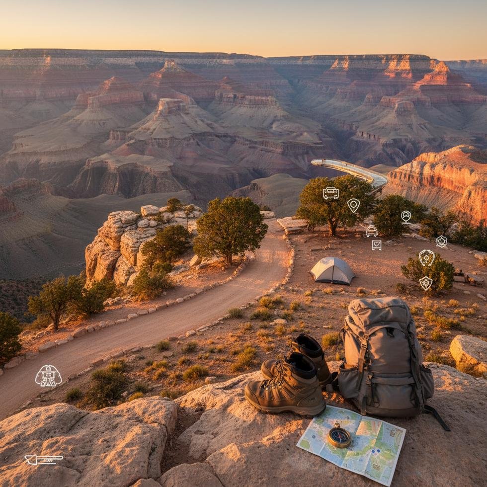 Grand Canyon manzarası ve Work and Travel seyahat planı