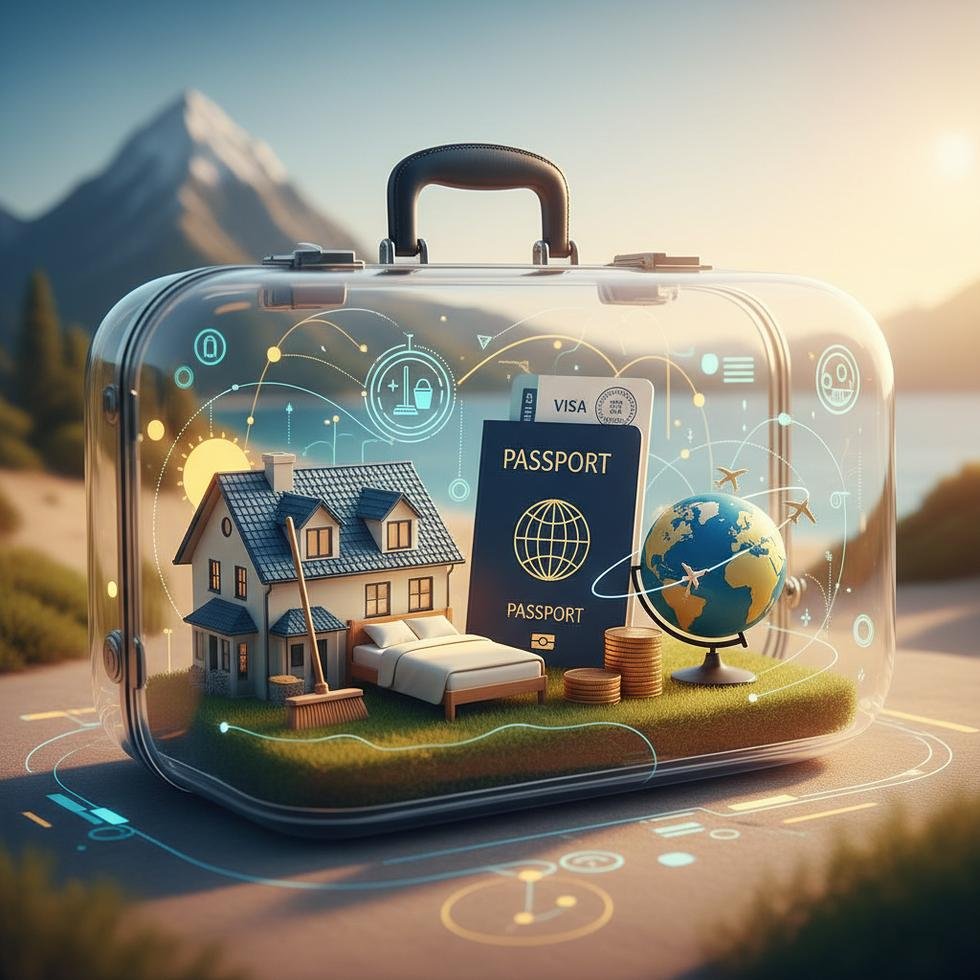 Work and Travel kapsamında housekeeping çalışanları otel koridorunda görev yapıyor