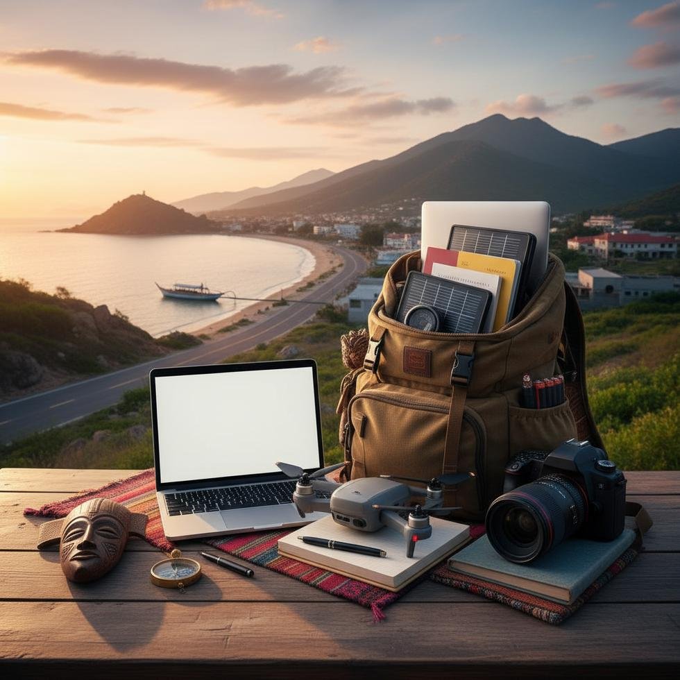 Work and Travel deneyiminde içerik üretimi yapan genç bir kişi