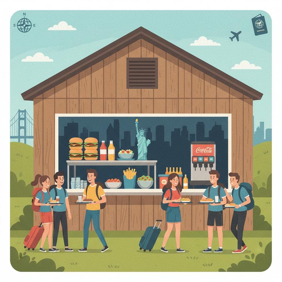 Work and Travel programında kantin görevlisi olarak çalışan genç