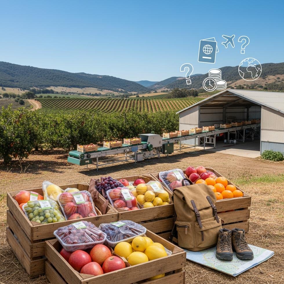 Work and Travel programı kapsamında meyve paketleme işi yapan gençler