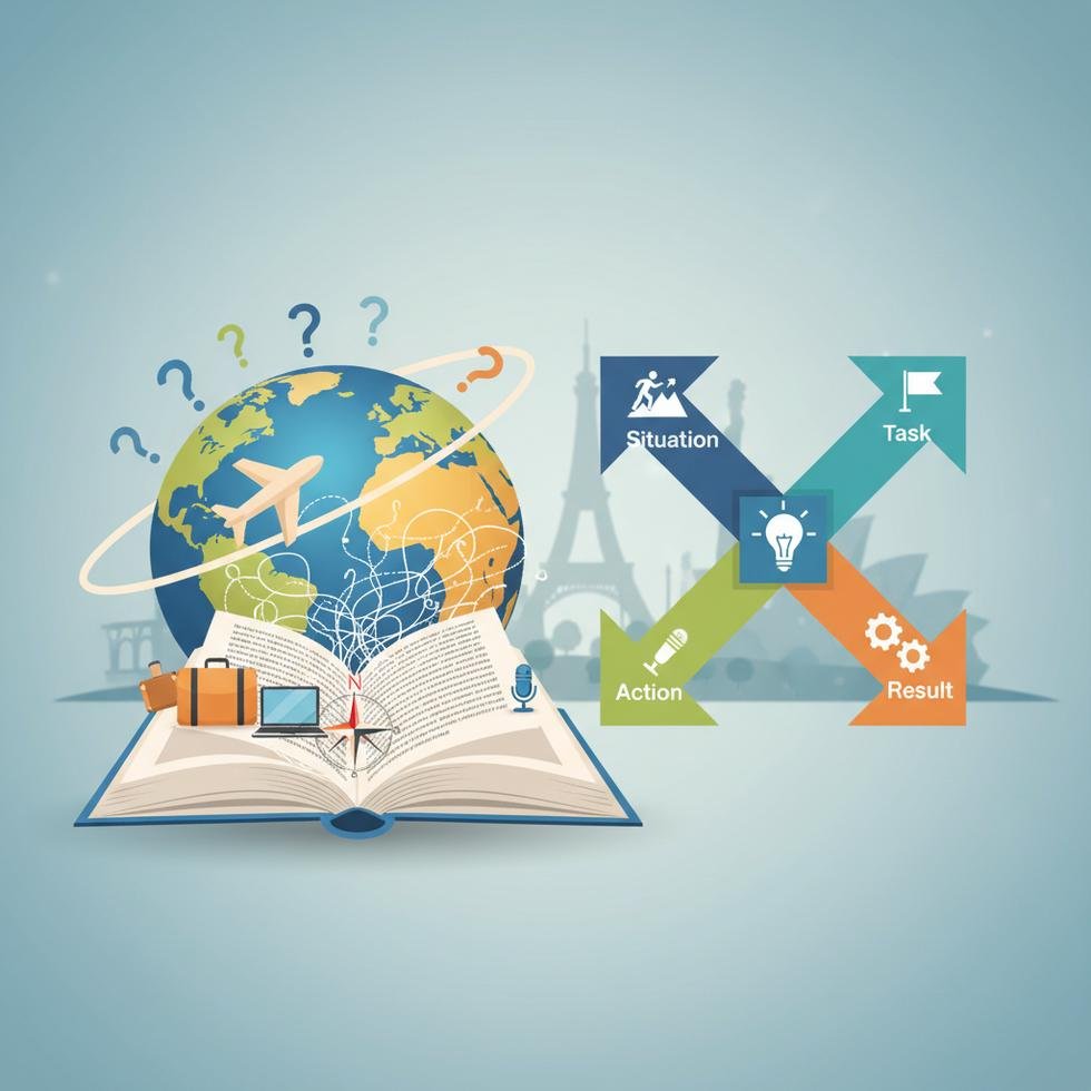 Work and Travel İngilizce Mülakatı için soru ve STAR tekniği görseli