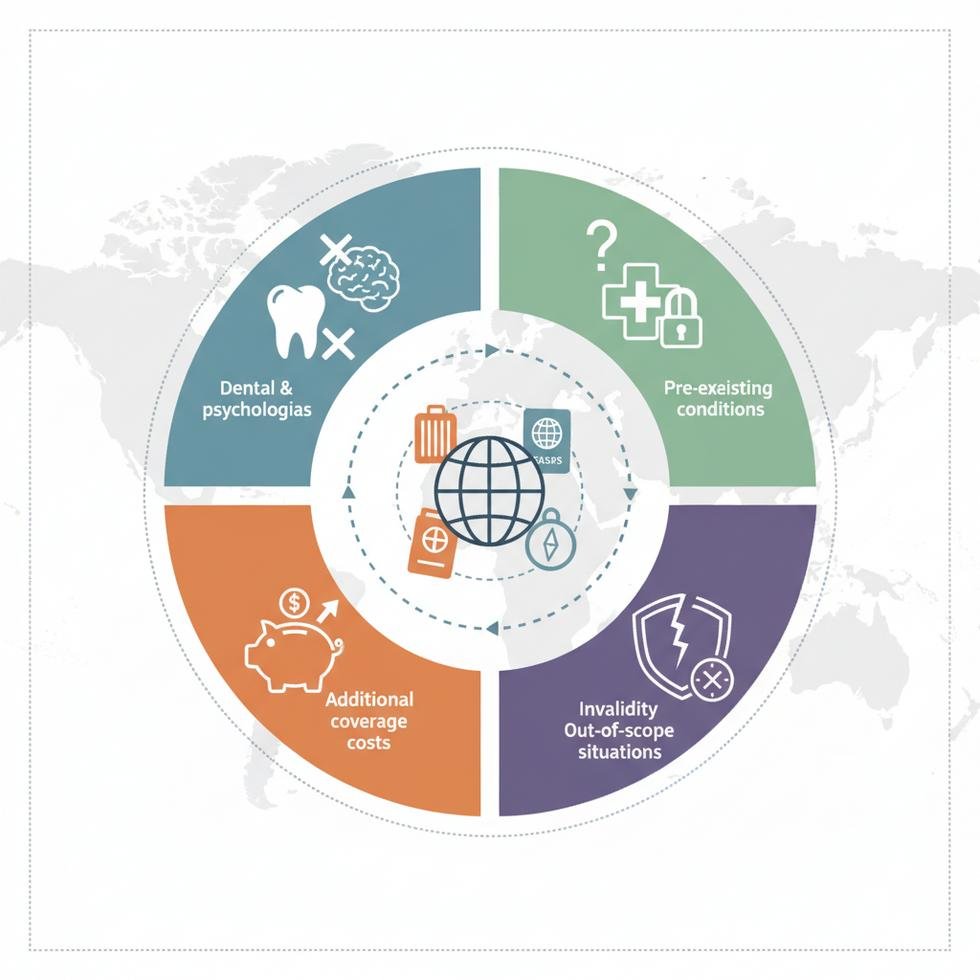 Work and Travel sağlık sigortası kapsamında dışarıda kalan durumları gösteren belge