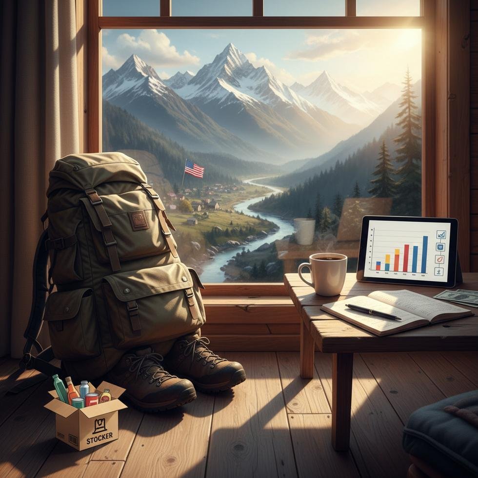 Work and Travel Stocker pozisyonunda çalışan öğrenci mağaza raflarını düzenliyor