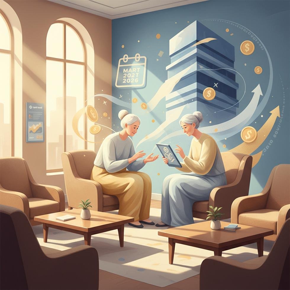 Emekliler bankada finansal konuları tartışıyor