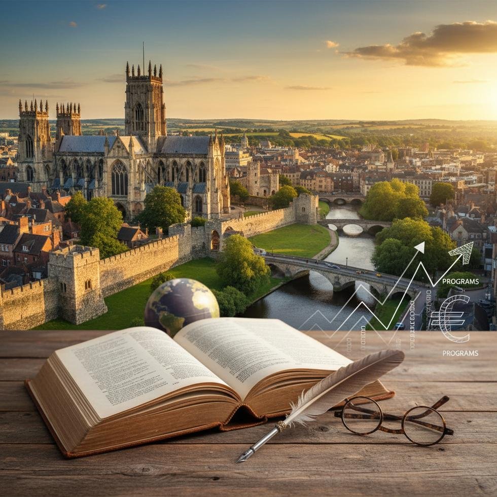 York’ta dil eğitimi için tarihi şehir ve öğrenci ortamı