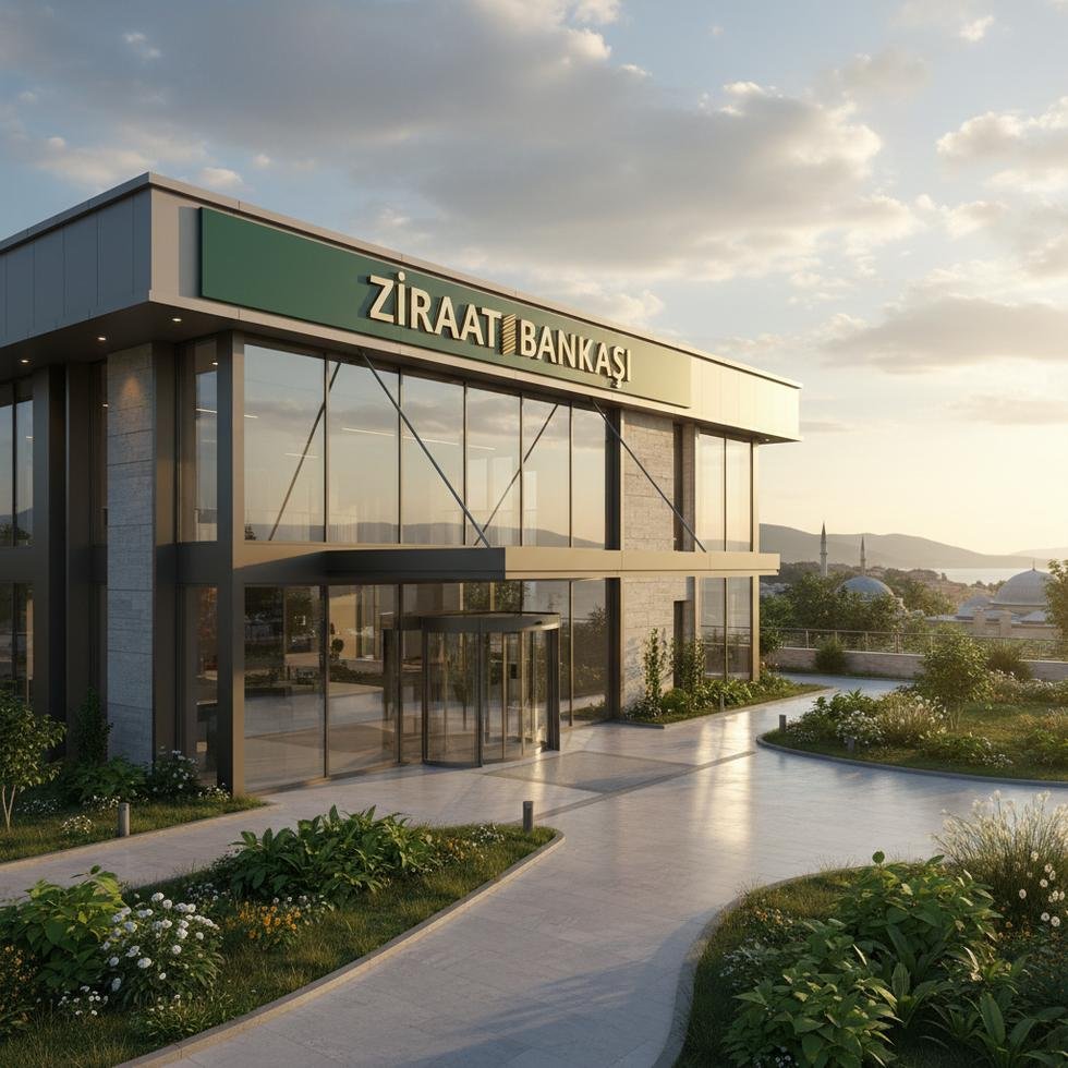 Ziraat Bankası binası, modern ve davetkar.