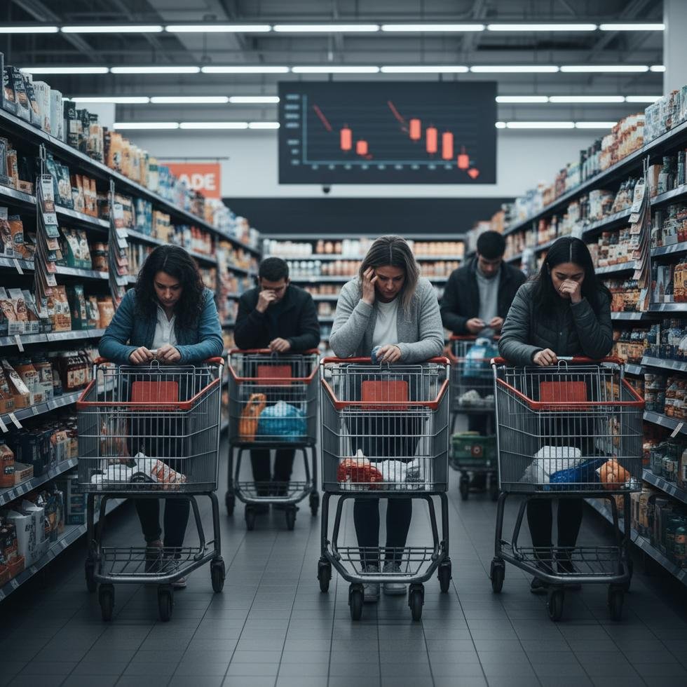 ABD'de alışveriş yapan insanlar, ekonomik belirsizlik.