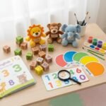 2-4 yaş çocuklarla İngilizce renkler, sayılar ve hayvanlar öğrenme aktiviteleri