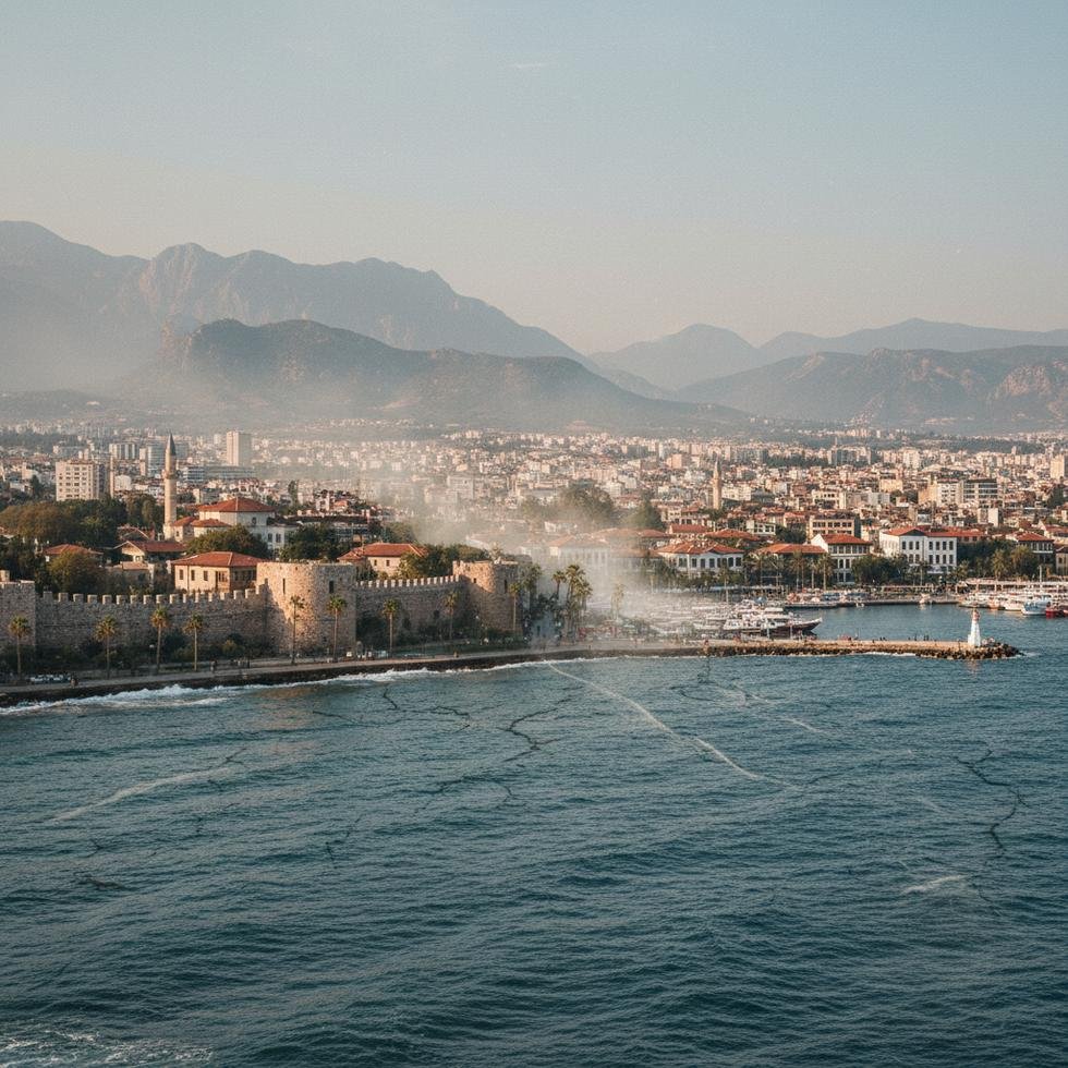 Antalya'da gerçekleşen deprem sonrası şehirdeki sarsıntı görüntüsü