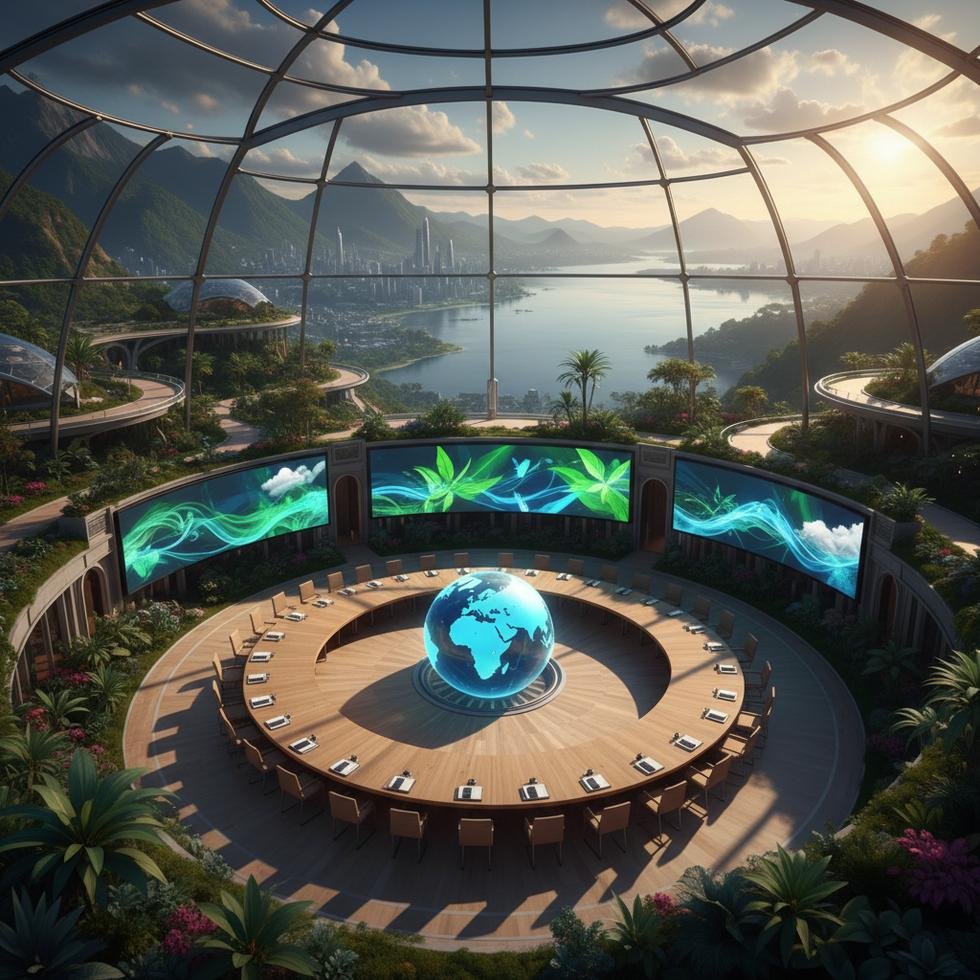 Petersberg İklim Diyaloğu toplantısında konuşma yapan bir lider