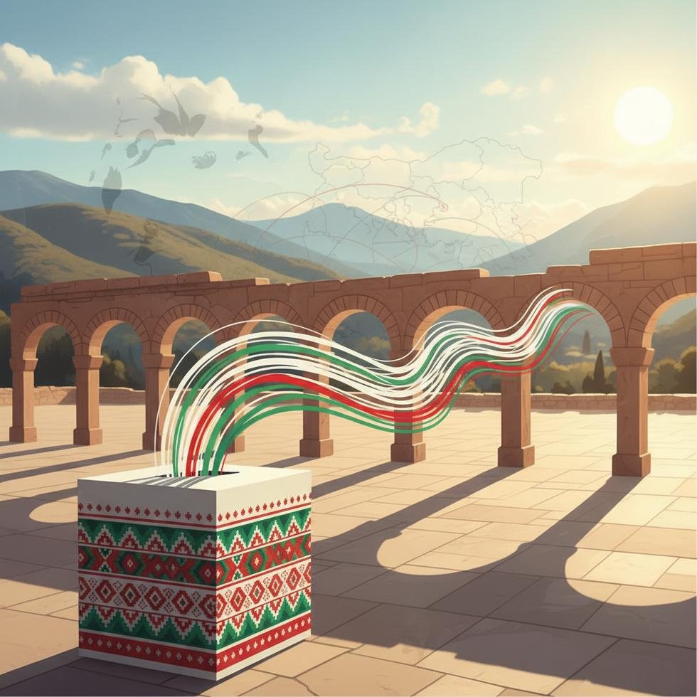 Bulgaristan'da seçmenler sandıklara oy atarken