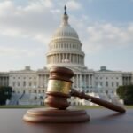 ABD Kongresi ve casusluk faaliyetleri sembolü olarak bir hakim tokmağı