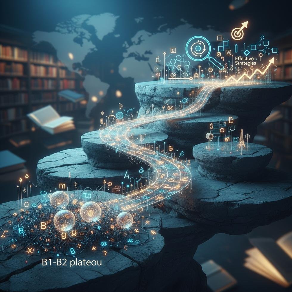 Dil öğrenme platoları ve seviyelerle ilgili grafikli çalışma