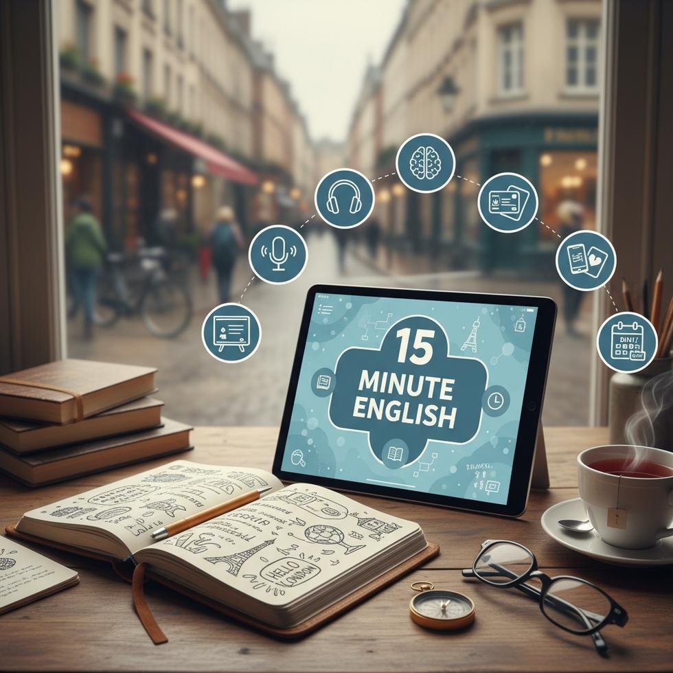 Günde 15 dakikada İngilizce öğrenme yöntemi görseli