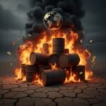 İran savaşı nedeniyle kaybedilen petrol varilleri ve alevler