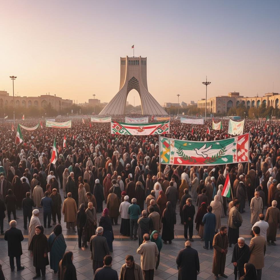 Tahran'da hükümet yanlısı göstericiler