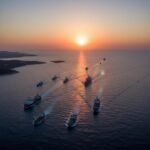 Mediterranean Sea'de bir donanma filosunun havadan görüntüsü
