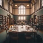 Kütüphanede kariyer olanaklarını tartışan öğrenciler