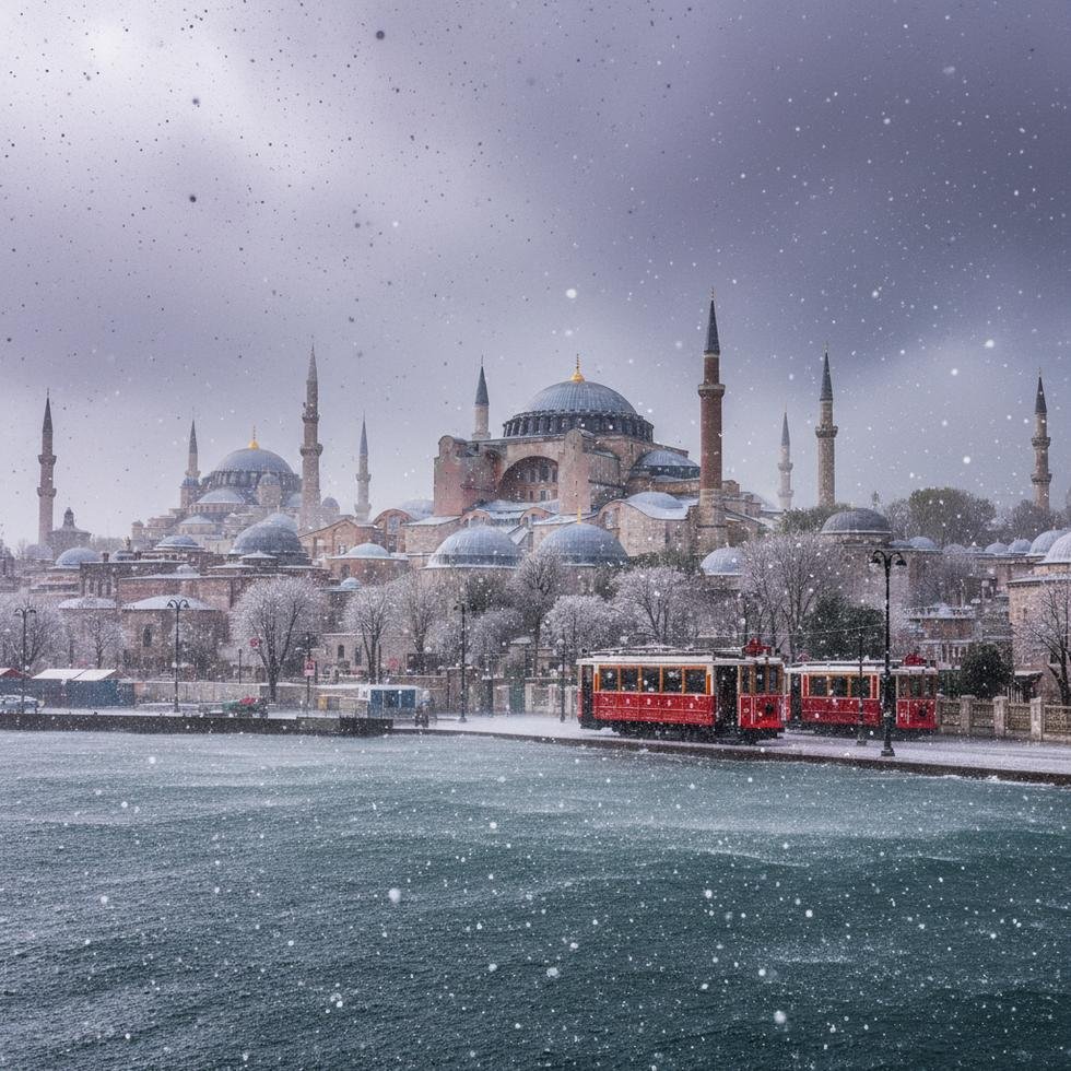 Şehirde dolu yağışı