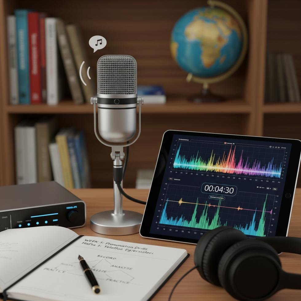 İngilizce aksan geliştirme sürecinde ses kaydı yapan kişi
