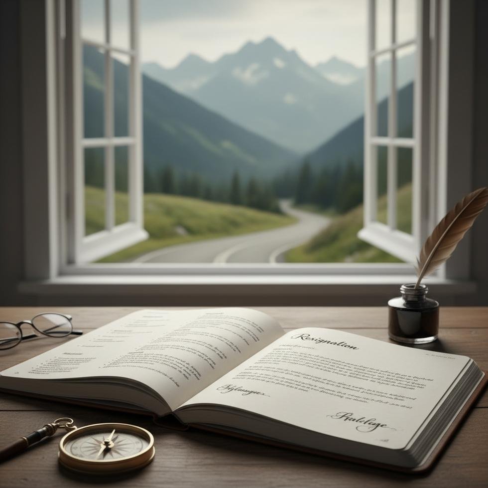 İngilizce istifa mektubu yazmak için kalem ve bilgisayar