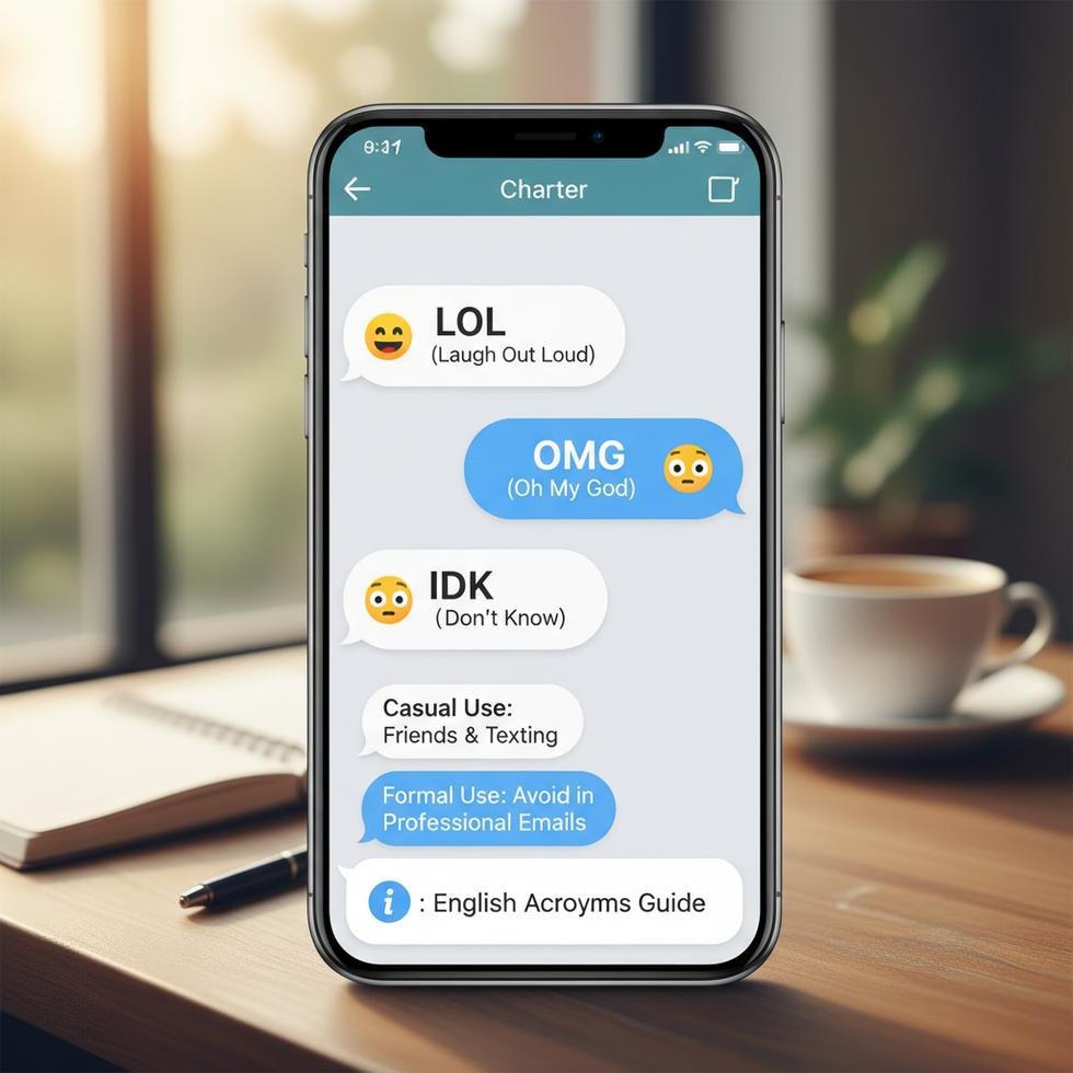 İngilizce SMS ve chat kısaltmalarının kullanımıyla ilgili görsel