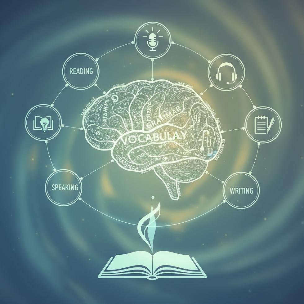 İngilizce öğrenirken beyninizi kandırmanın yöntemlerini gösteren görsel