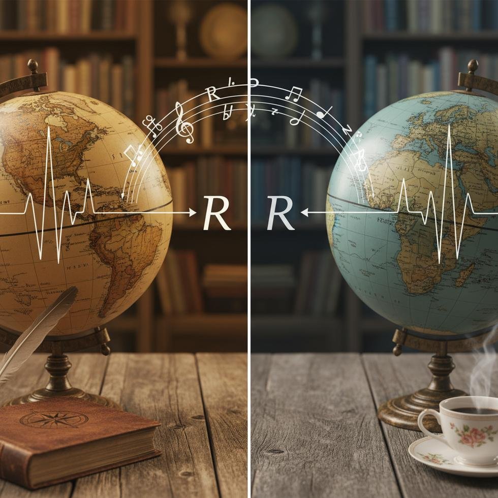 İngilizce R harfi telaffuzunda Amerikan ve İngiliz aksan farklarını gösteren grafik