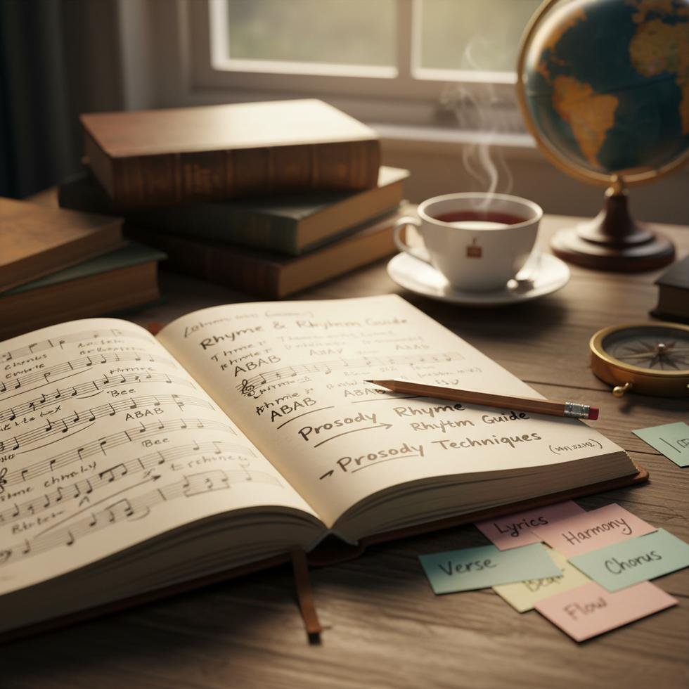 İngilizce şarkı sözü yazma sürecinde kafiye ve ritim anlatımı