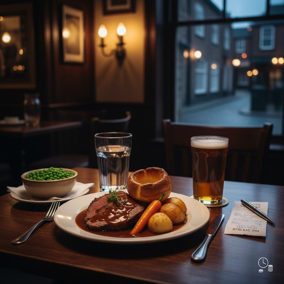 İngiltere'de akşam yemeğinde pub ortamı ve sunumu