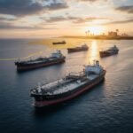 Denizde seyir halinde bir petrol tankeri